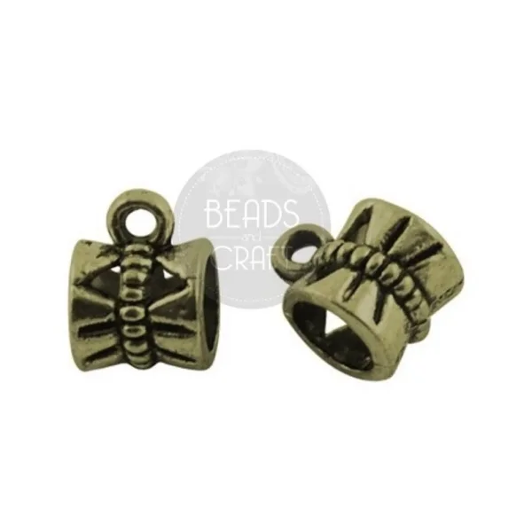 Metal alloy hanger bronze spacer beads 5pcs | manik pengait liontin