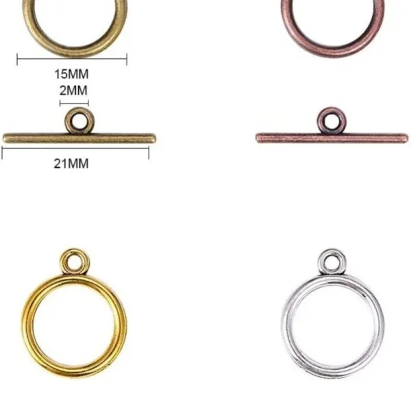 Metal alloy simple round toggle clasp