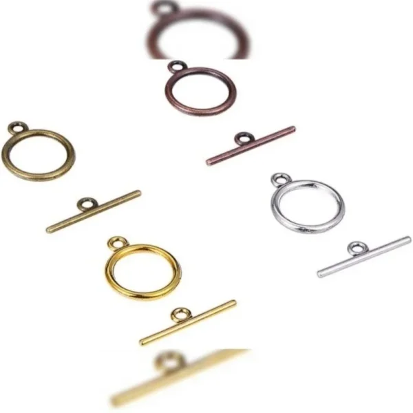 Metal alloy simple round toggle clasp