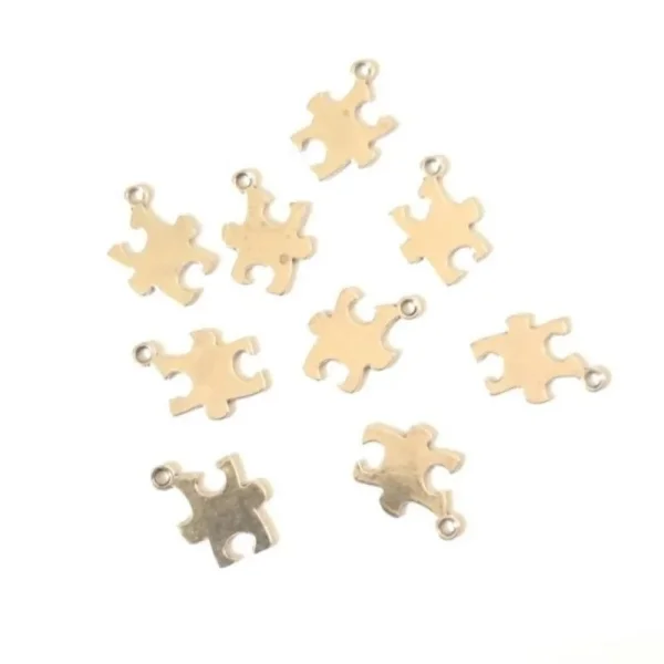 Metal alloy antique silver puzzle charms