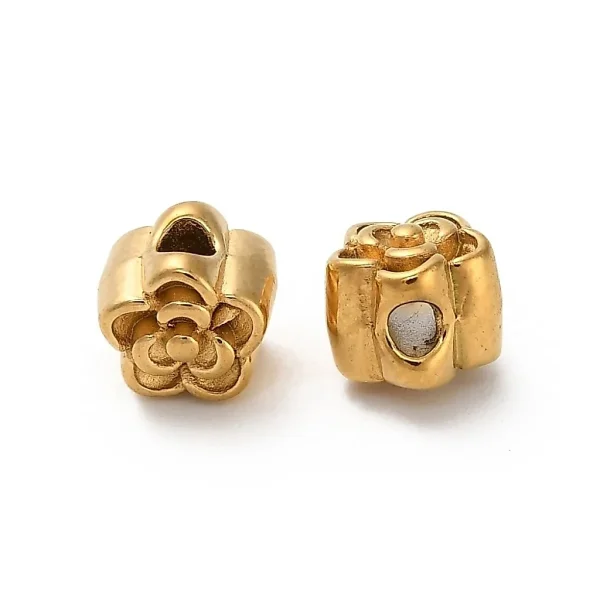 304 stainless steel flower shape spacer beads | manik stainless bentuk bunga ukuran dideskripsi