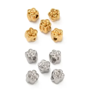 304 stainless steel flower shape spacer beads | manik stainless bentuk bunga ukuran dideskripsi