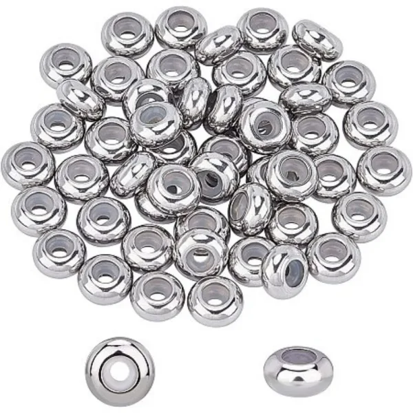 304 stainless steel stopper beads with rubber inside