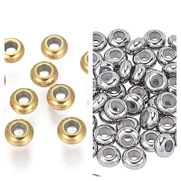 304 stainless steel stopper beads with rubber inside