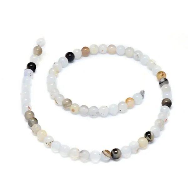 Natural dendritic agate round beads