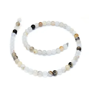Natural dendritic agate round beads