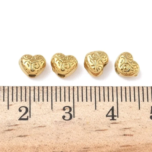 304 stainless steel ion Plating heart spacer beads | manik stainless hati