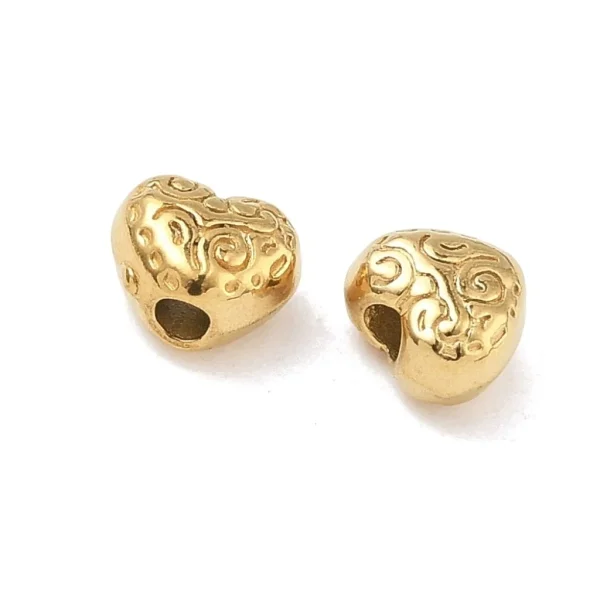 304 stainless steel ion Plating heart spacer beads | manik stainless hati