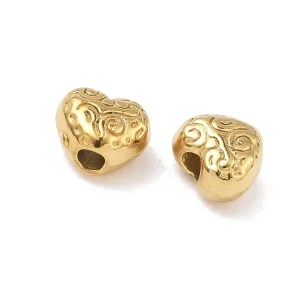 304 stainless steel ion Plating heart spacer beads | manik stainless hati