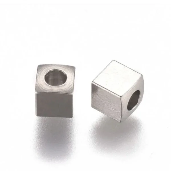 304 stainless steel small cube beads | manik kubus kecil stainless
