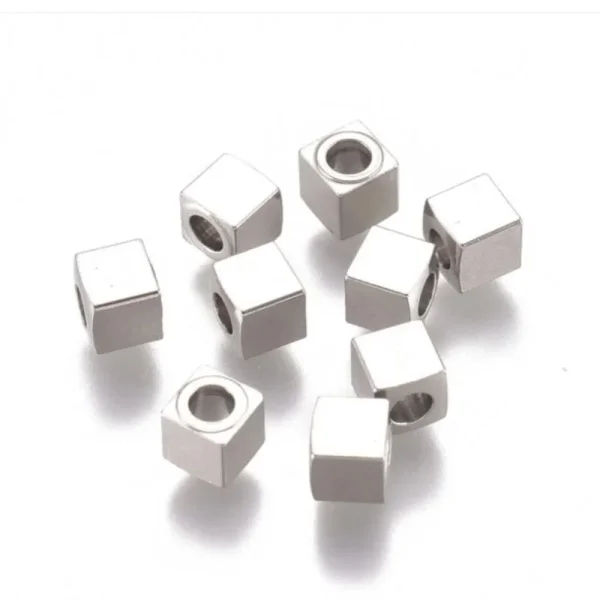 304 stainless steel small cube beads | manik kubus kecil stainless