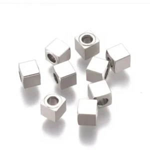 304 stainless steel small cube beads | manik kubus kecil stainless