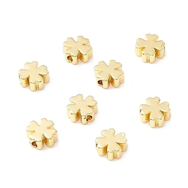 18k gold plated brass clover beads | manik clover lapis emas