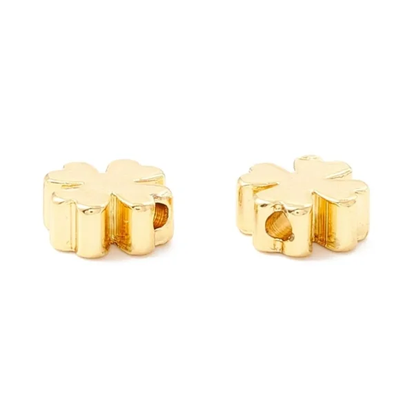 18k gold plated brass clover beads | manik clover lapis emas