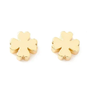 18k gold plated brass clover beads | manik clover lapis emas