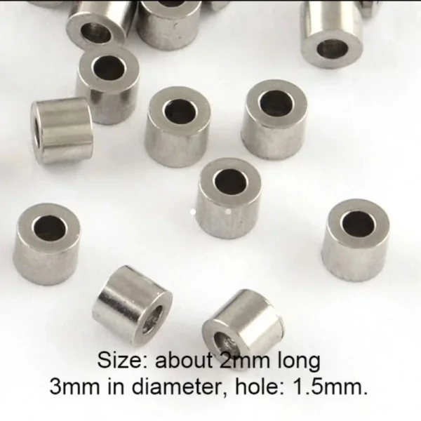 304 stainless steel small tube spacer beads (12pcs)