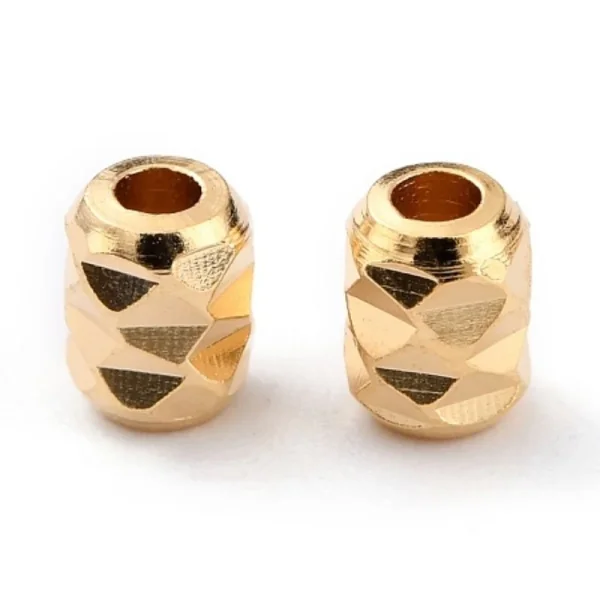 24k gold plated brass small barrel beads | manik bentuk barel
