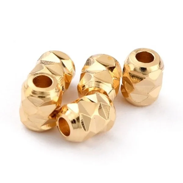 24k gold plated brass small barrel beads | manik bentuk barel