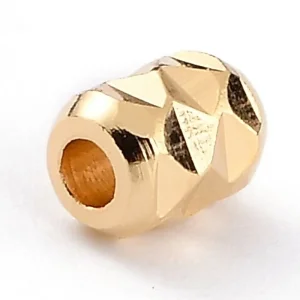 24k gold plated brass small barrel beads | manik bentuk barel