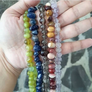 Natural tumbled nugget gemstone beads | Batu alam bentuk nugget