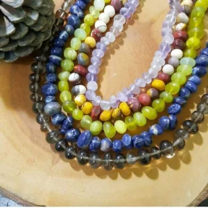 Natural tumbled nugget gemstone beads | Batu alam bentuk nugget