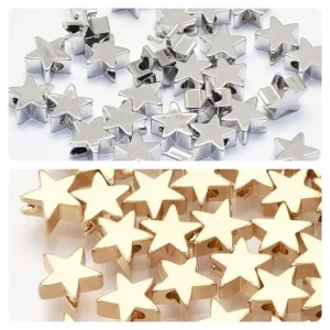18k gold plated star spacer beads