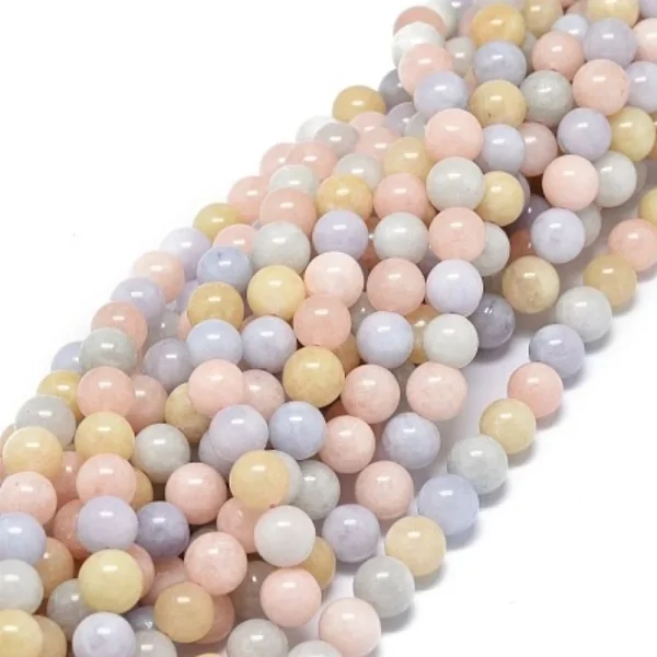 Natural morganite beryl round beads | manik batu alam beryl morganite