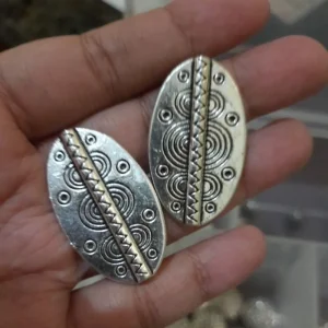 Metal alloy brass big oval beads | manik oval besar