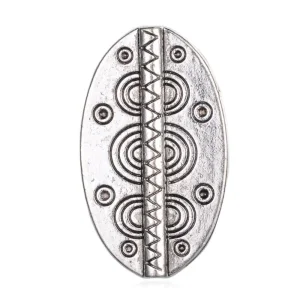 Metal alloy brass big oval beads | manik oval besar