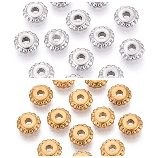 304 stainless steel flower spacer beads | manik pembatas stainless