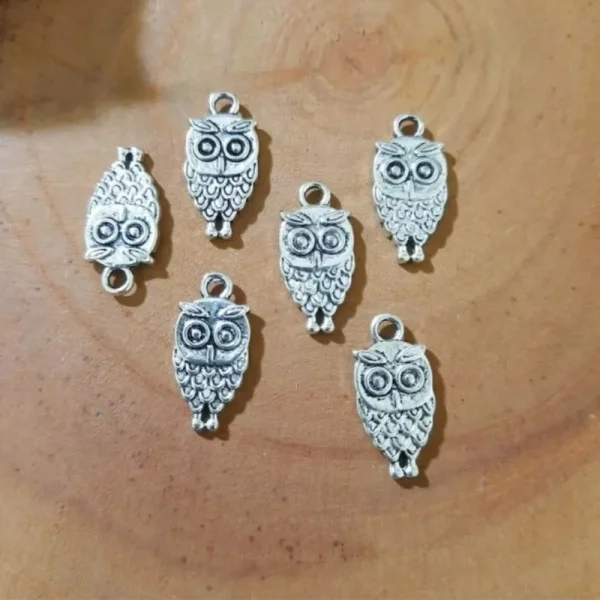 Metal alloy antique owl charm