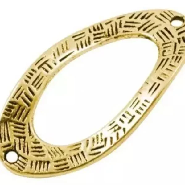 Metal alloy big oval antik golden link