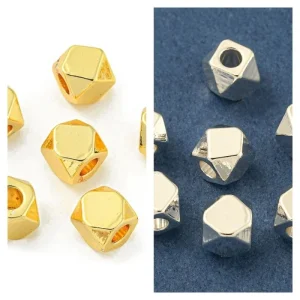 18k gold long last plating brass polygon shape | manik bentuk polygon