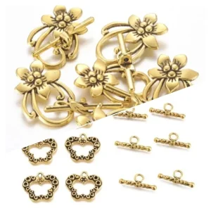 Metal alloy antique gold toggle clasp