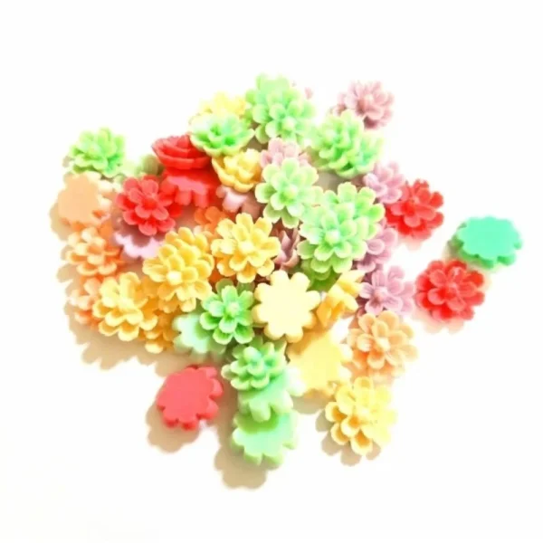 Resin cabochon flower