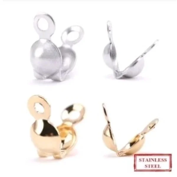 304 stainless steel bead tips clamshell knot cover | kodokan manik (10pcs)
