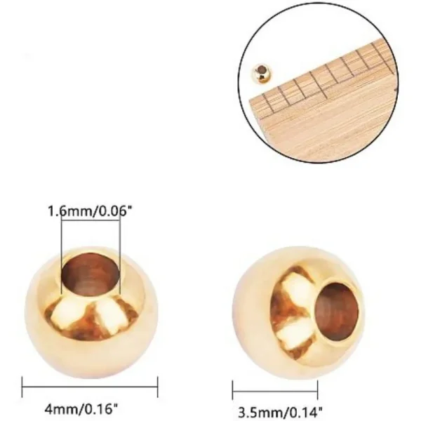 14k gold plated round 4mm spacer beads | manik pembatas bulat biji lada (baca deskripsi ya)