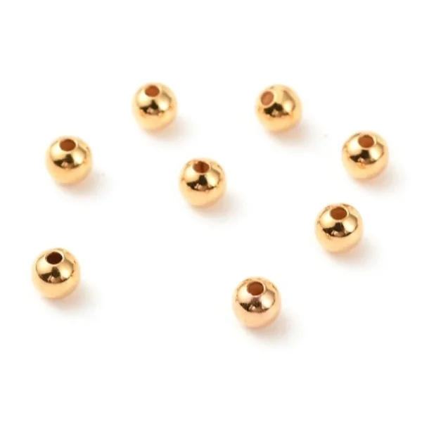 18k gold plated round spacer beads | manik pembatas bulat biji lada (harap membaca deskripsi)