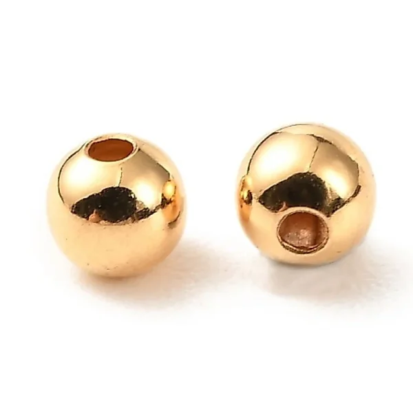 18k gold plated round spacer beads | manik pembatas bulat biji lada (harap membaca deskripsi)