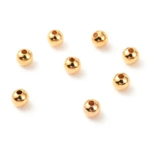 18k gold plated round spacer beads | manik pembatas bulat biji lada (harap membaca deskripsi)