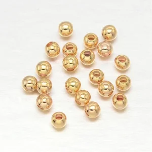 18k gold plated round spacer beads | manik pembatas bulat biji lada (harap membaca deskripsi)