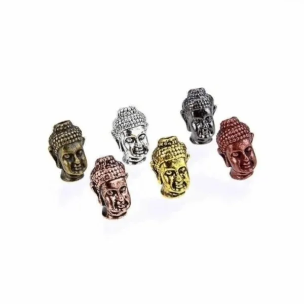 Metal alloy one side face Buddha beads