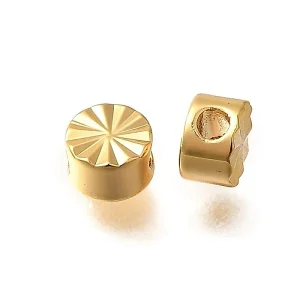 18k gold plated flat round motif spacer beads