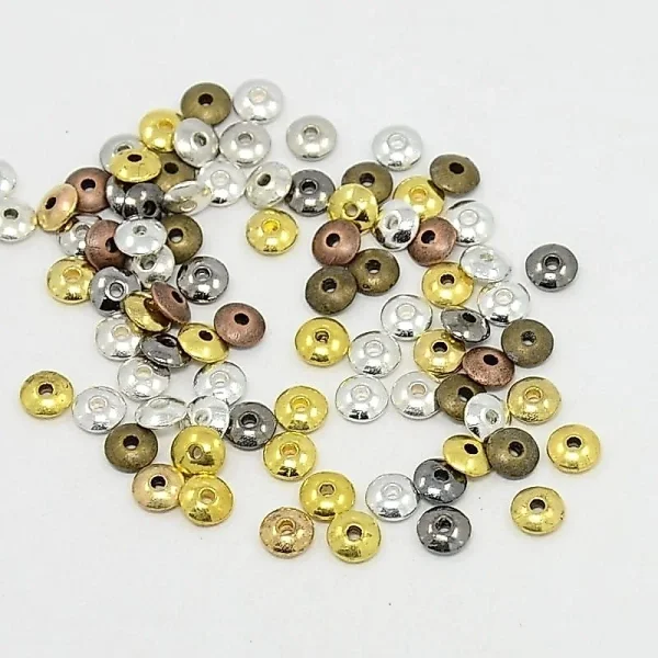 Metal alloy disc shape beads | manik alloy bulat pipih