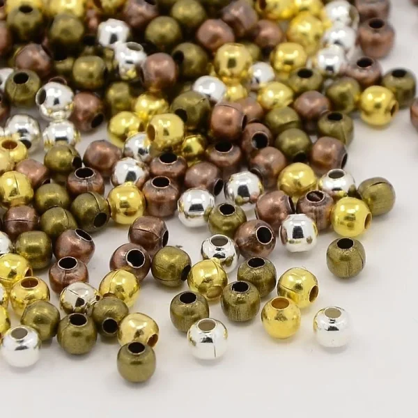 Metal alloy brass round spacer beads | manik pembatas