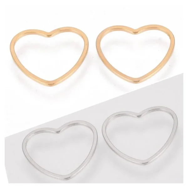 304 stainless steel linking ring heart shape (1pc) | konektor bentuk hati