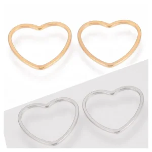 304 stainless steel linking ring heart shape (1pc) | konektor bentuk hati