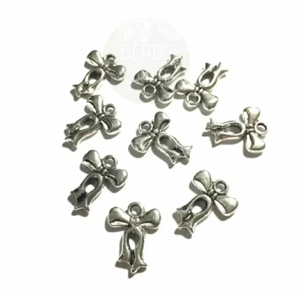 Metal alloy antique silver Bowknot charm (STOCK TERAKHIR)