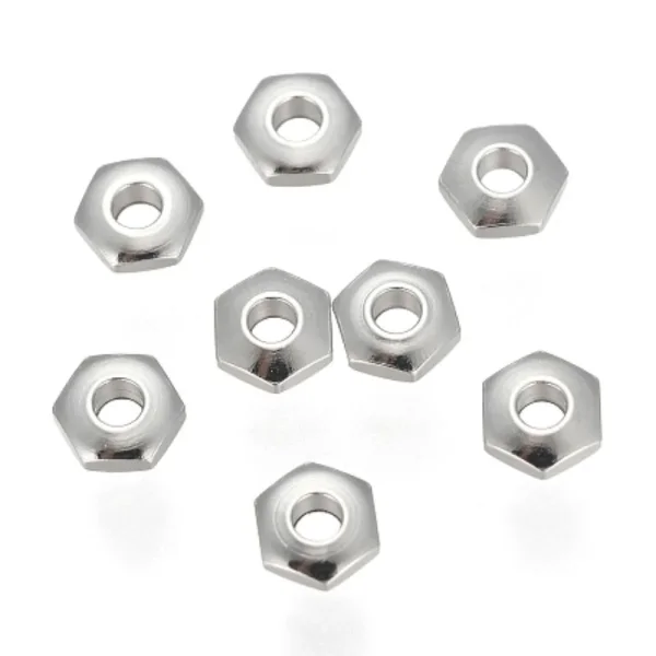 304 stainless steel flat hexagon spacer beads