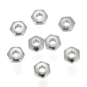 304 stainless steel flat hexagon spacer beads